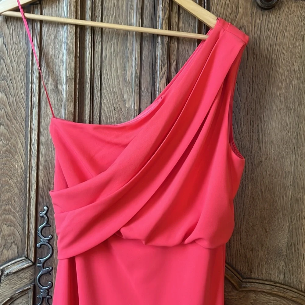 Belle Badgley Mischka Raya One Shoulder Draped Side Slit Maxi Dress - Picture 9 of 16